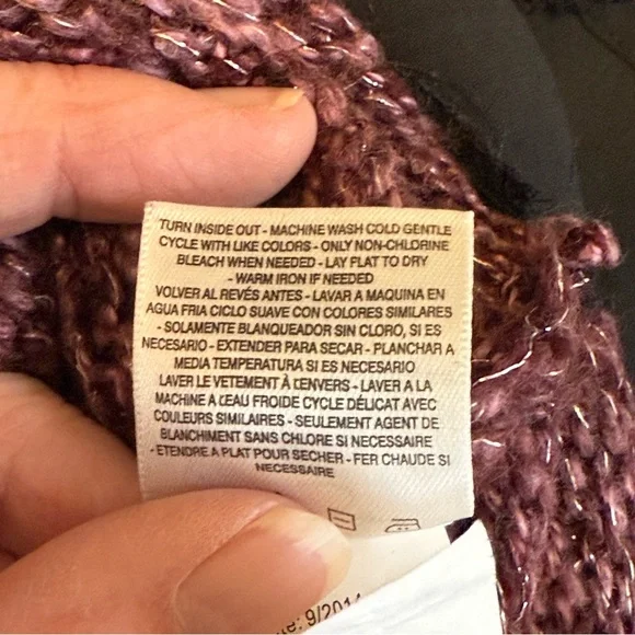 Jessica Simpson Mauve Knit Sweater w Beaded Embellishments Long Sleeve - Picture 8 of 9